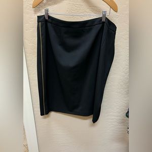Calvin Klein black skirt with zipper detail down both sides of skirt. Size 16W